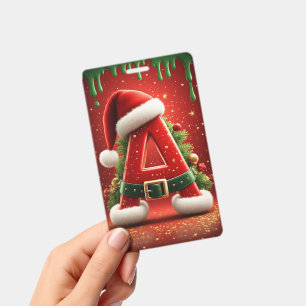 Weihnachtsinitiale A für Feiertagsgeschenke Ausweis