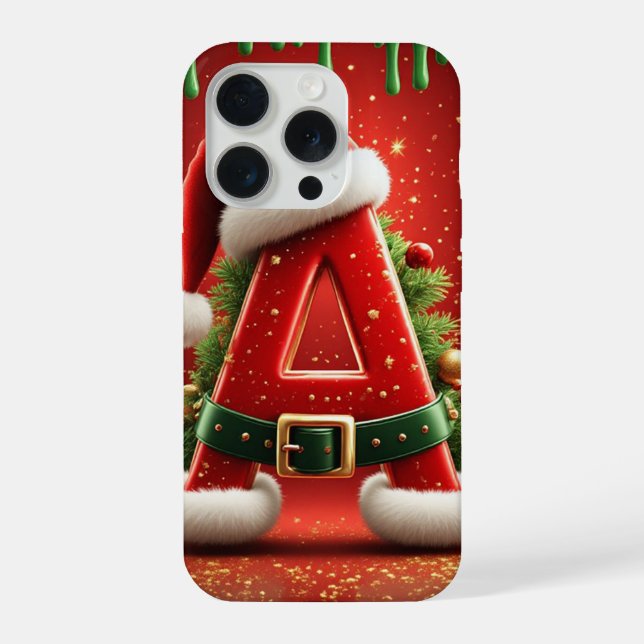 Weihnachtsinitiale A Für Feiertagsgeschenke iPhone Hülle (Rückseite)