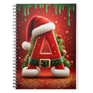 Weihnachtsinitiale A für Feiertagsgeschenke Notizblock