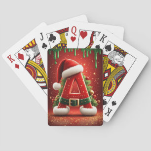 Weihnachtsinitiale A für Feiertagsgeschenke Spielkarten
