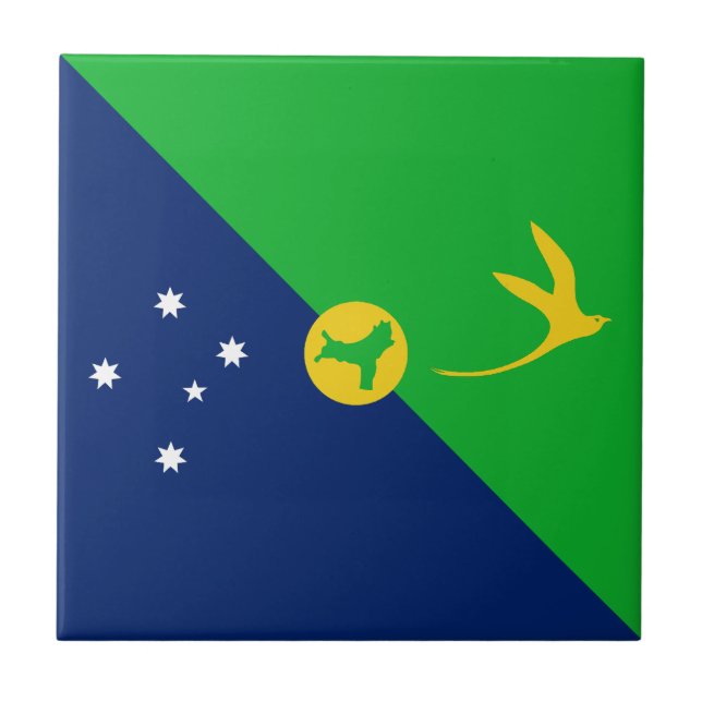 Weihnachtsinsel-Flagge Fliese (Vorderseite)