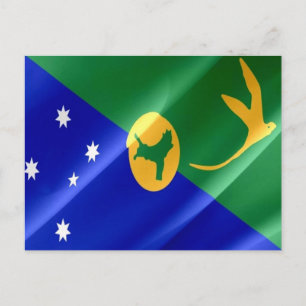Weihnachtsinsel - Flagge - Postkarte