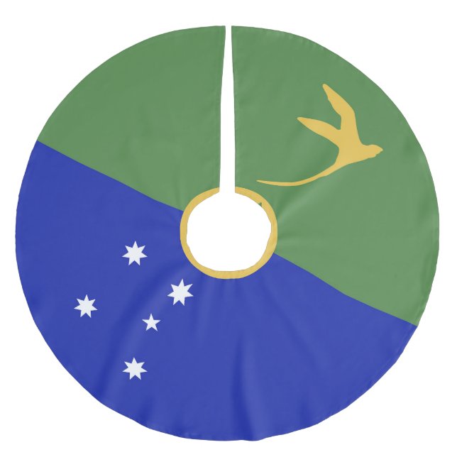 Weihnachtsinsel Polyester Weihnachtsbaumdecke (Vorderseite)