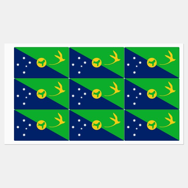 Weihnachtsinselflagge Etiketten (Blatt)