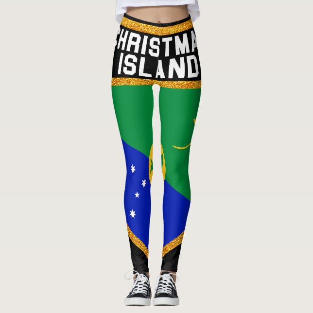 Weihnachtsinselflagge Leggings (Vorderseite)