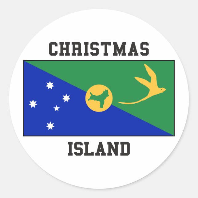Weihnachtsinselflagge Runder Aufkleber (Vorderseite)