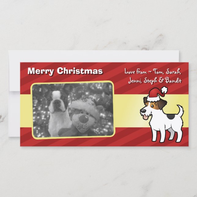 WeihnachtsJack-Russell-Terrier Feiertagskarte (Vorderseite)