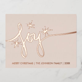 Weihnachtsjubiläum Blush Hand Lettering Pressed Fo Folien Feiertagspostkarte