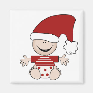 Weihnachtsjung im Strumpf Tshirts und Geschenke Magnet
