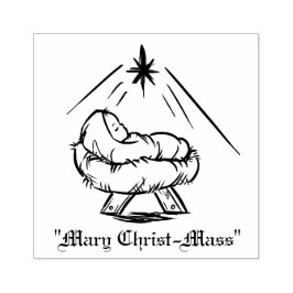 Weihnachtsjung Jesus in Manger "Mary Christ-Mass" Gummistempel