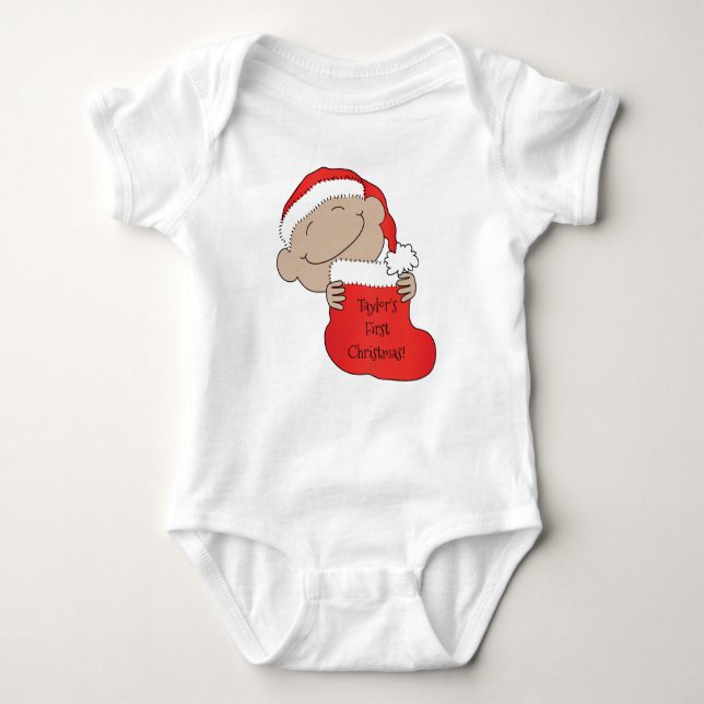 Weihnachtsjunge Baby Strampler (Vorderseite)