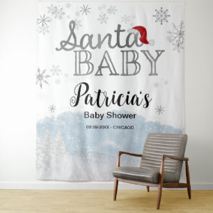 Weihnachtsjunge Babydusche Hintergrund Wandteppich