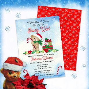 Weihnachtsjunge Bear Bear Bearly Wait Baby Dusche Einladung