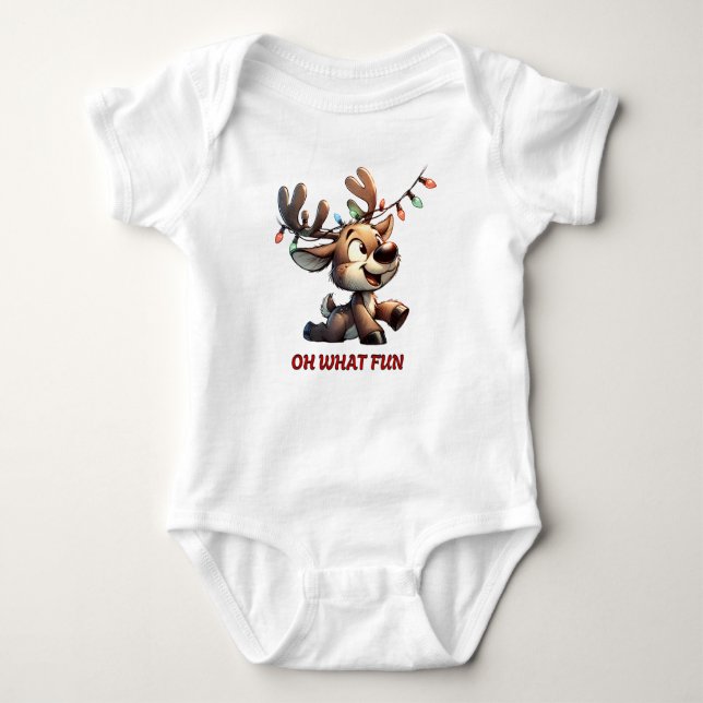 Weihnachtsjunge Bodysuit - Rentier Baby Strampler (Vorderseite)