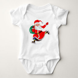Weihnachtsjunge Bodysuit Santa mit Geschenk Baby Strampler