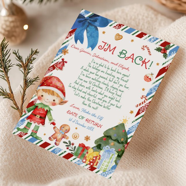 Weihnachtsjunge Brief aus Elf Letter Card Einladung (Christmas Ginger Hair Fair Boy Letter from Elf Letter Card )