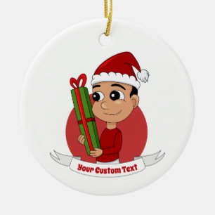 Weihnachtsjunge Cartoon Keramik Ornament