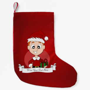 Weihnachtsjunge Cartoon kleine Weihnachtsfeier Str Kleiner Weihnachtsstrumpf