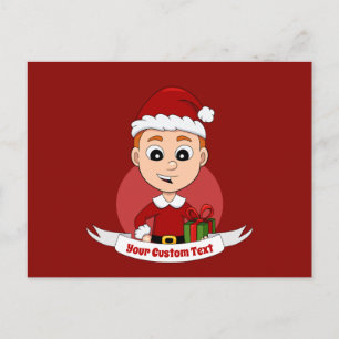 Weihnachtsjunge Cartoon Postkarte