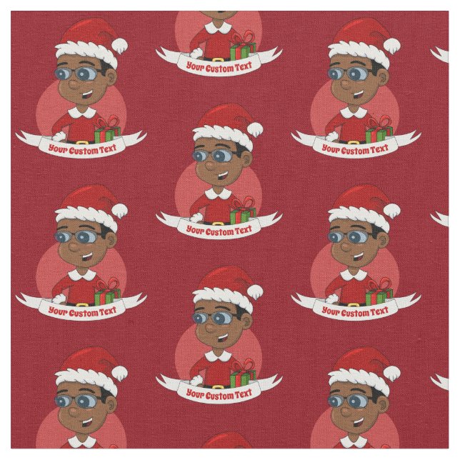 Weihnachtsjunge Cartoon Stoff (Nahaufnahme)