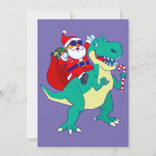 Weihnachtsjunge Dinosaurier Santa T Rex Xmas Dino Einladung