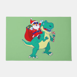 Weihnachtsjunge Dinosaurier Santa T Rex Xmas Dino Fußmatte