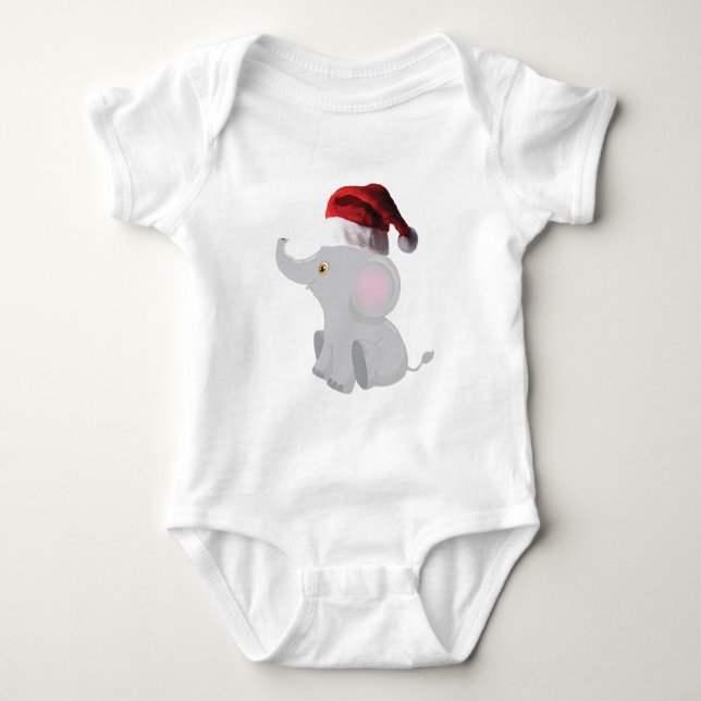 Weihnachtsjunge Elephant Baby Strampler (Vorderseite)
