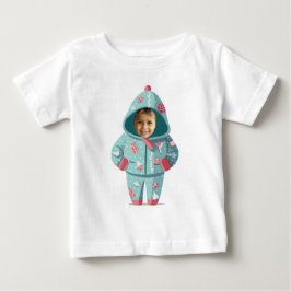 Weihnachtsjunge-Gesicht Personalisiert Baby T-shirt