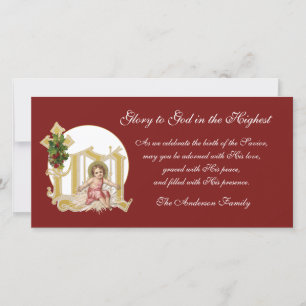 Weihnachtsjunge Jesus Blumenkreuz