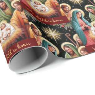 Weihnachtsjunge Jesus, ein Kind ist Geboren Geschenkpapier