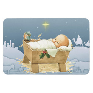Weihnachtsjunge Jesus Krippe 4 x 6 Magnet