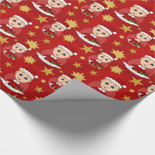 Weihnachtsjungen Cartoon-Geschenkpapier Geschenkpapier