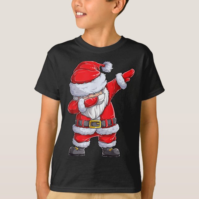 Weihnachtsjungen Dabbing Weihnachtsmann Girls Funn T-Shirt (Vorderseite)