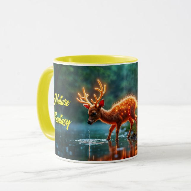 Weihnachtsjunges Hirschbachleuchten Tasse (Vorderseite Links)