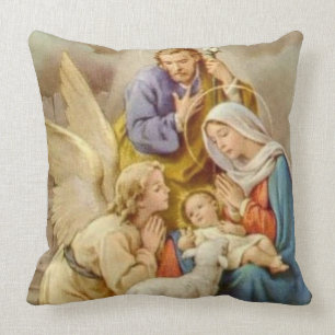 WeihnachtsJungfrau Mary, St Joseph, Jesus u. Engel Kissen