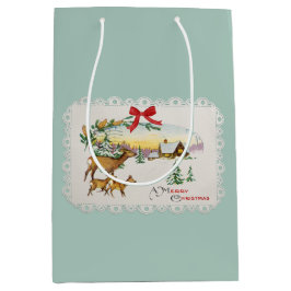 Weihnachtskabine & Deer Mittlere Geschenktüte