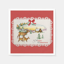 Weihnachtskabine & Deer Serviette