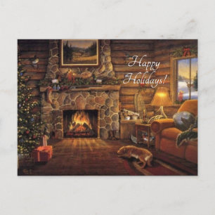Weihnachtskabine Feiertagspostkarte