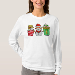 Weihnachtskaffee Cups Snowman Long Sleeve T-Shirt