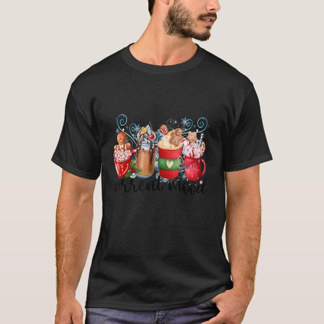 Weihnachtskaffee Icciated Latte Aktuelle Stimmungs T-Shirt (Vorderseite)