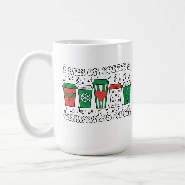 Weihnachtskaffee Redewendungen auf festlichen Cups Kaffeetasse (Links)