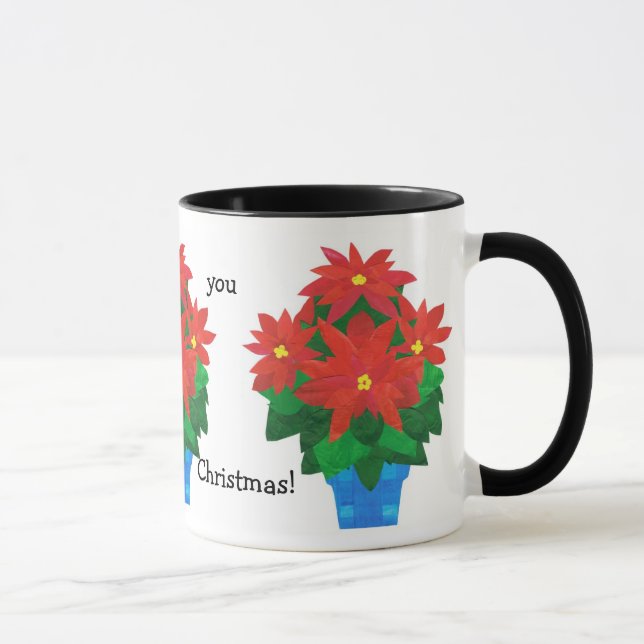 Weihnachtskaffee-Tasse, Poinsettias Tasse (Rechts)