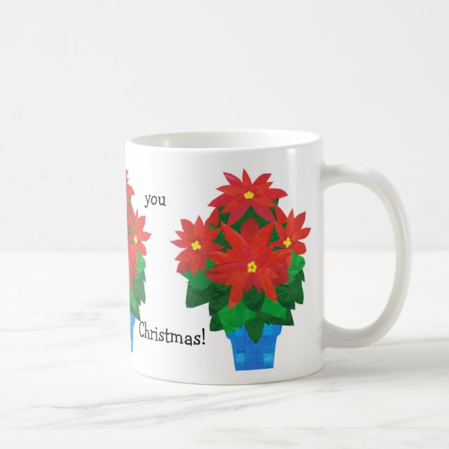 Weihnachtskaffee-Tasse, Poinsettias Tasse (Rechts)