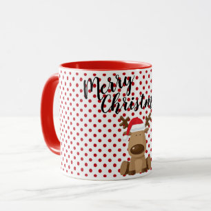 Weihnachtskaffee Tasse Reindeer Polka Dot Punkt P