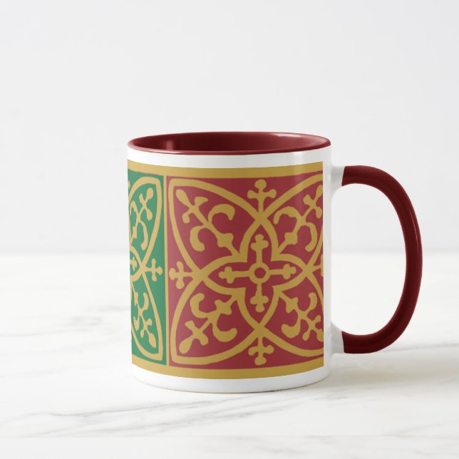 Weihnachtskaffee Tasse Rot und Grün Gotisch (Rechts)