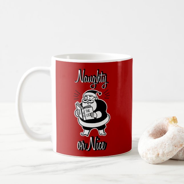 Weihnachtskaffee-Tasse (Weihnachtsliste) Tasse (Mit Donut)