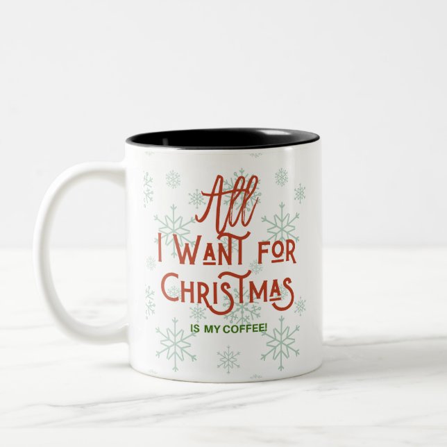 Weihnachtskaffee-Tasse Zweifarbige Tasse (Links)