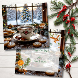 Weihnachtskaffee und Cookies Winterfensterwelt Karte