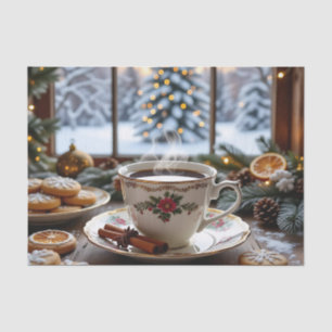 Weihnachtskaffee und Cookies Winterfensterwelt Seidenpapier