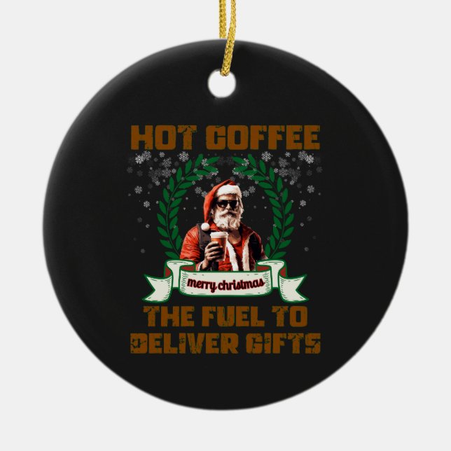 Weihnachtskaffee Weihnachten Ro Keramik Ornament (Vorne)